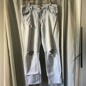 Eunina Light Blue Distressed Boyfriend Jeans low rise